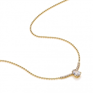 Silver necklace with Cubic Zirconia